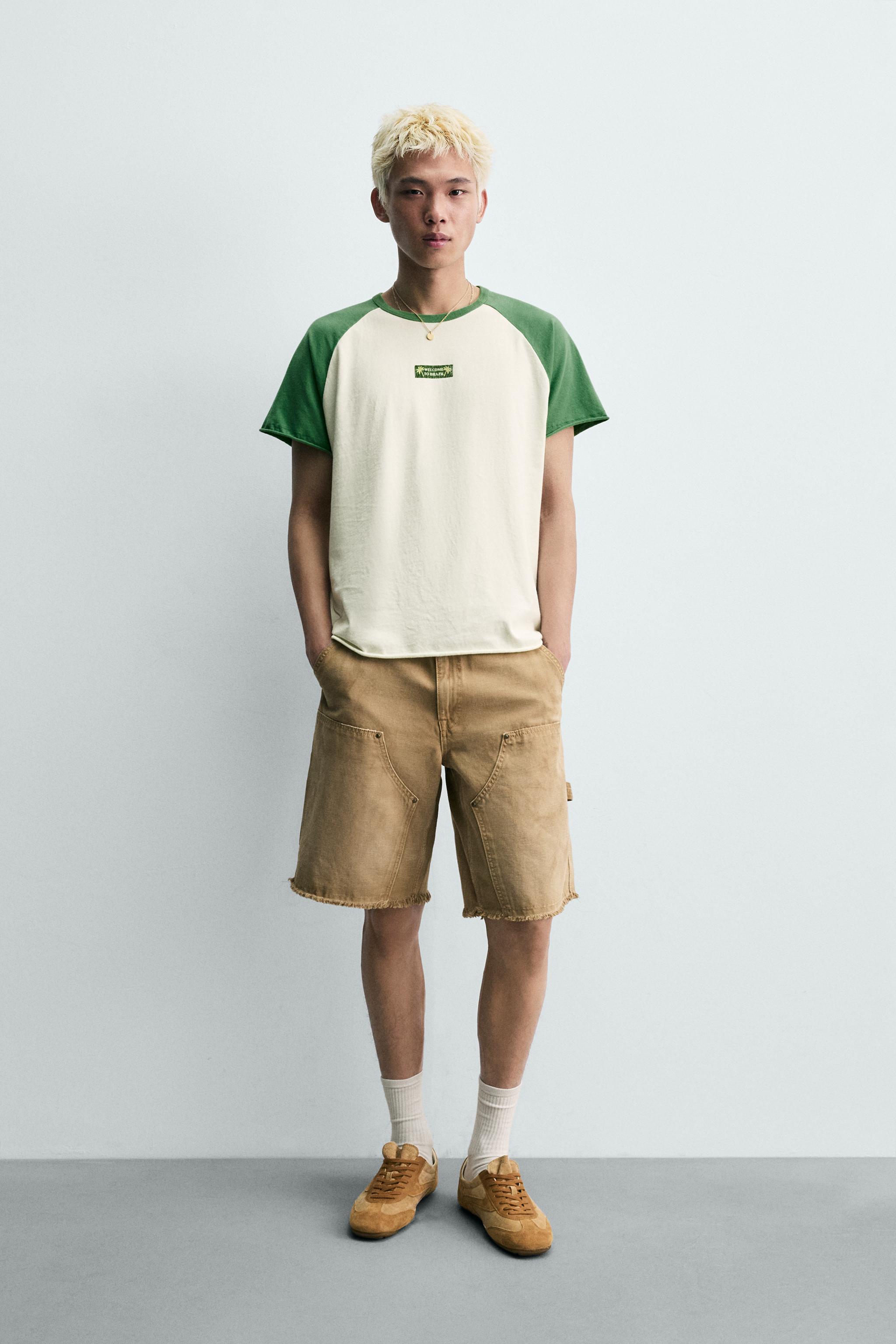 BRAZIL PRINT COLOR BLOCK T-SHIRT